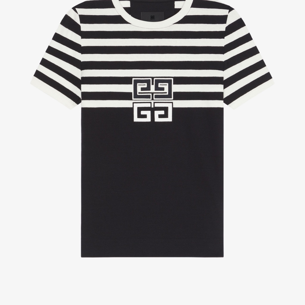 Slim Fit 4g Striped T-Shirt In Cotton